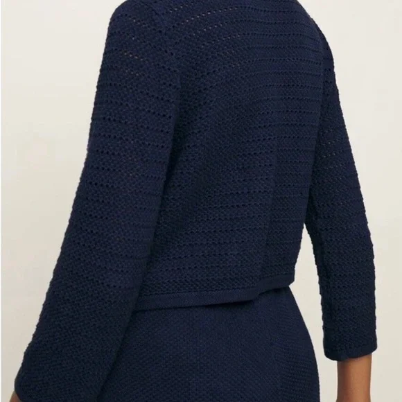 Reformation Navy Cardigan with Gold Buttons - Picture 3 of 10